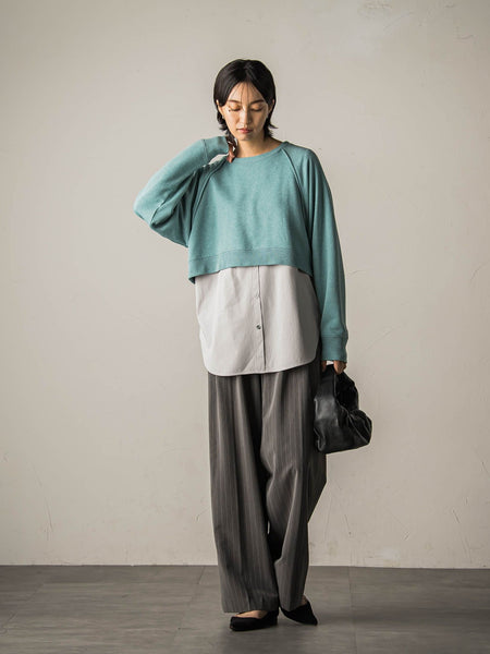 裏毛クロップドトレーナー≪洗濯機で洗える≫