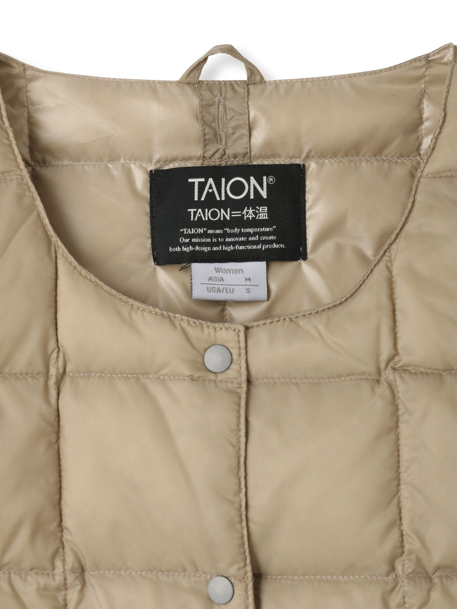 【TAION】ベーシッククルーネックボタン インナーダウンベスト