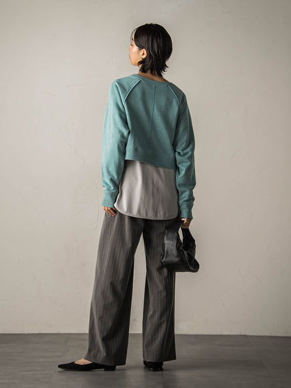 裏毛クロップドトレーナー≪洗濯機で洗える≫