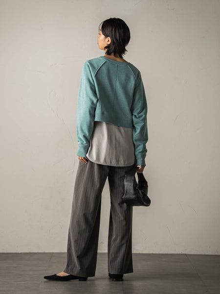 裏毛クロップドトレーナー≪洗濯機で洗える≫