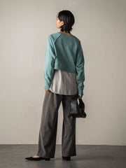 裏毛クロップドトレーナー≪洗濯機で洗える≫