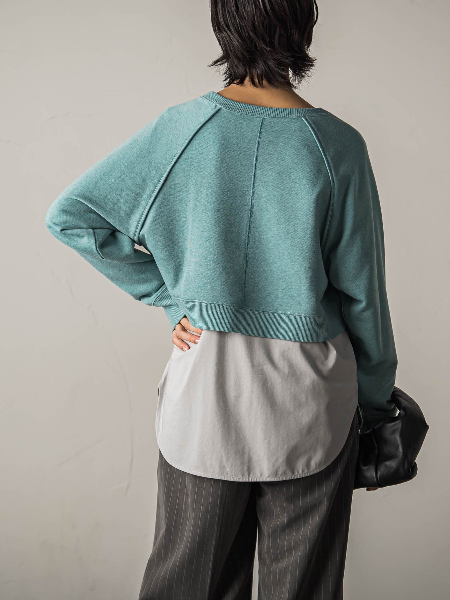 裏毛クロップドトレーナー≪洗濯機で洗える≫