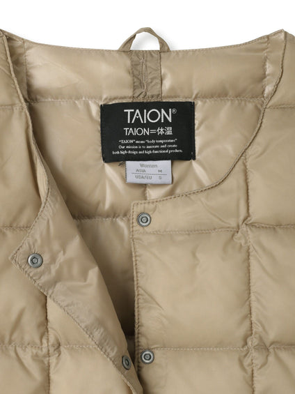 【TAION】ベーシッククルーネックボタン インナーダウンベスト