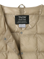 【TAION】ベーシッククルーネックボタン インナーダウンベスト