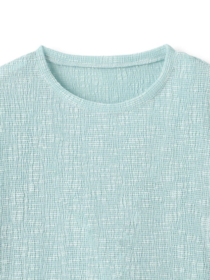 Recycle Slub BluseクロップドTシャツ