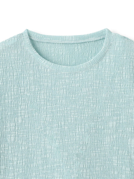 Recycle Slub BluseクロップドTシャツ