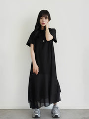 【小さいサイズ】シフォンドッキングマキシワンピース