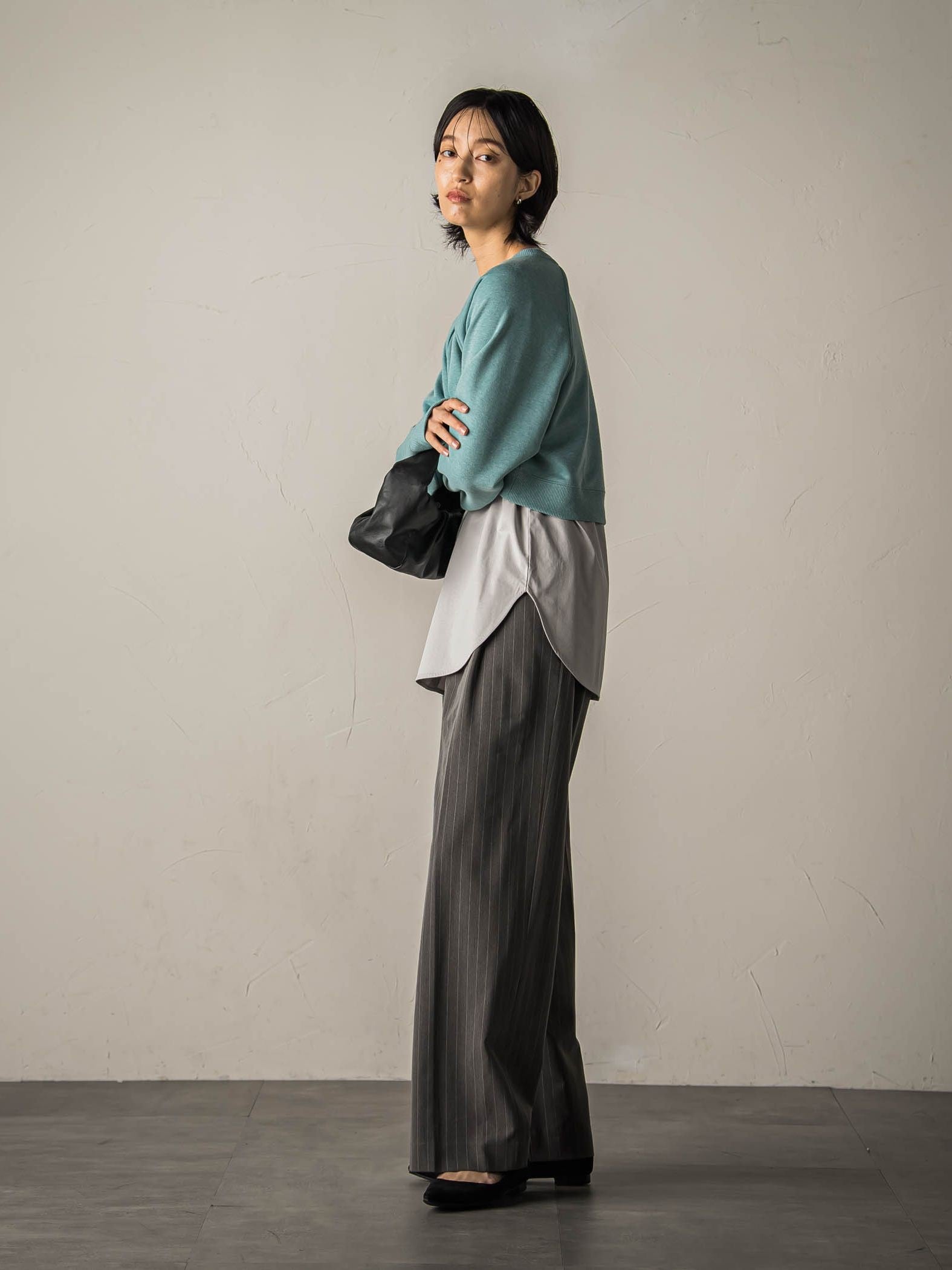 裏毛クロップドトレーナー≪洗濯機で洗える≫