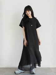 【小さいサイズ】シフォンドッキングマキシワンピース