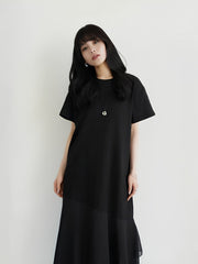 【小さいサイズ】シフォンドッキングマキシワンピース