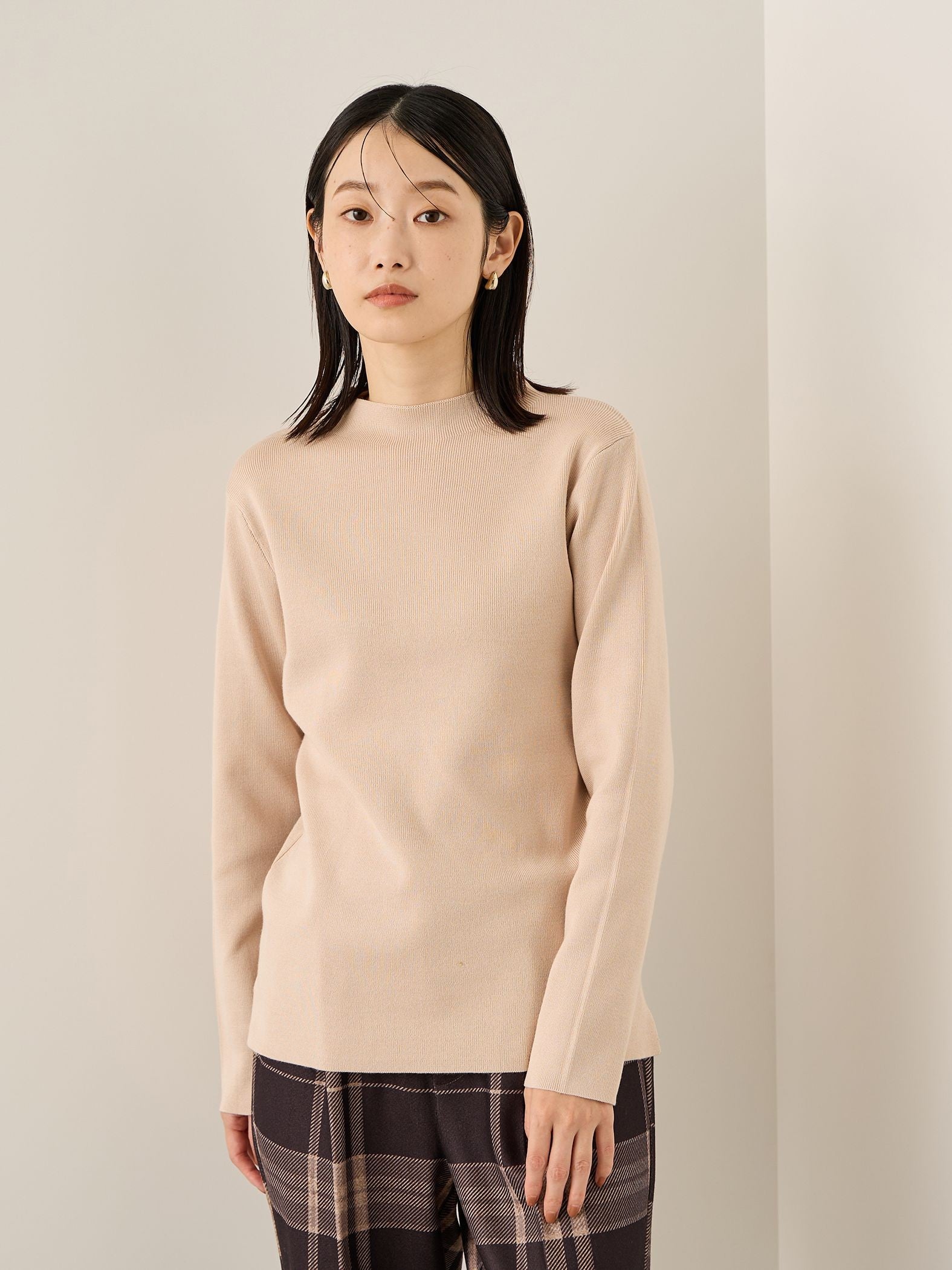 ハイネック総針ニットプルオーバー≪手洗い可能≫