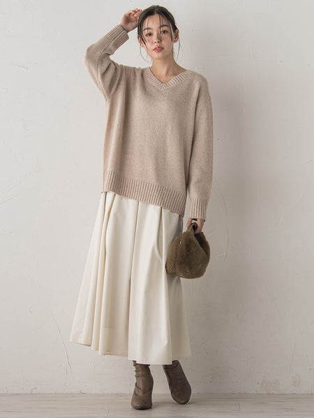 スパンコールVネックニット≪手洗い可能≫