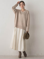 スパンコールVネックニット≪手洗い可能≫