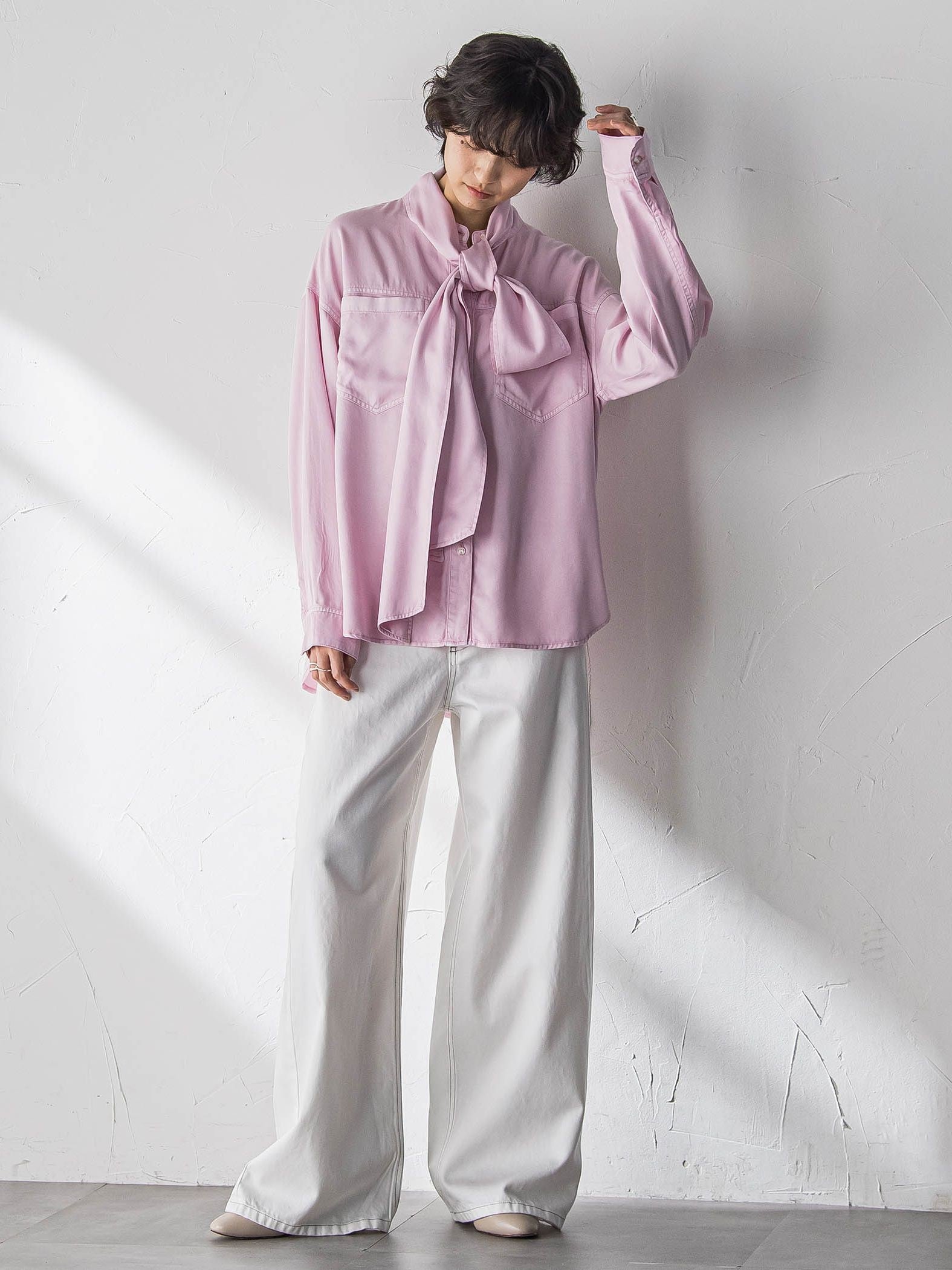 デニムワイドパンツ≪洗濯機で洗える≫