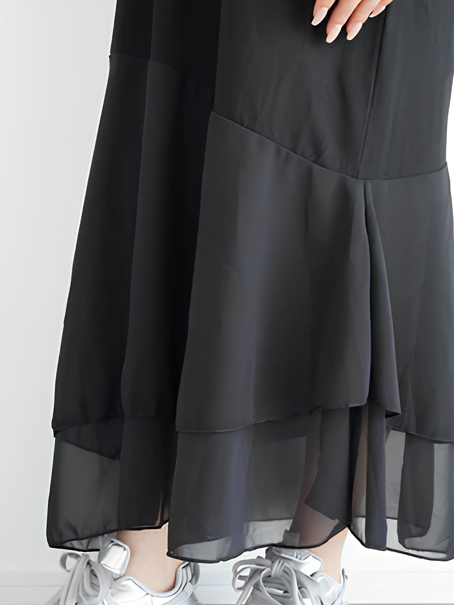 【小さいサイズ】シフォンドッキングマキシワンピース