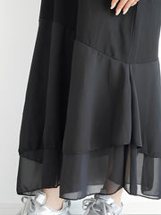 【小さいサイズ】シフォンドッキングマキシワンピース