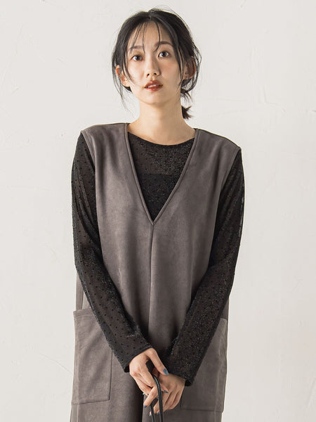 ラメフロッキードットプルオーバー≪手洗い可能≫