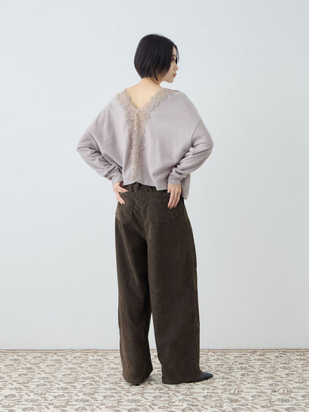 ベロアデニムタックパンツ