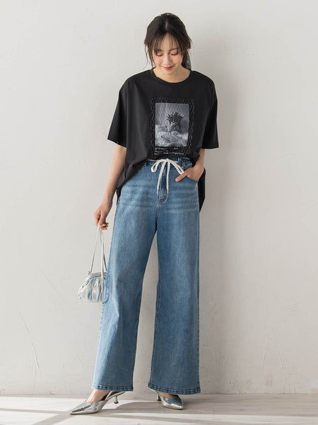 チュール重ねフォトTシャツ