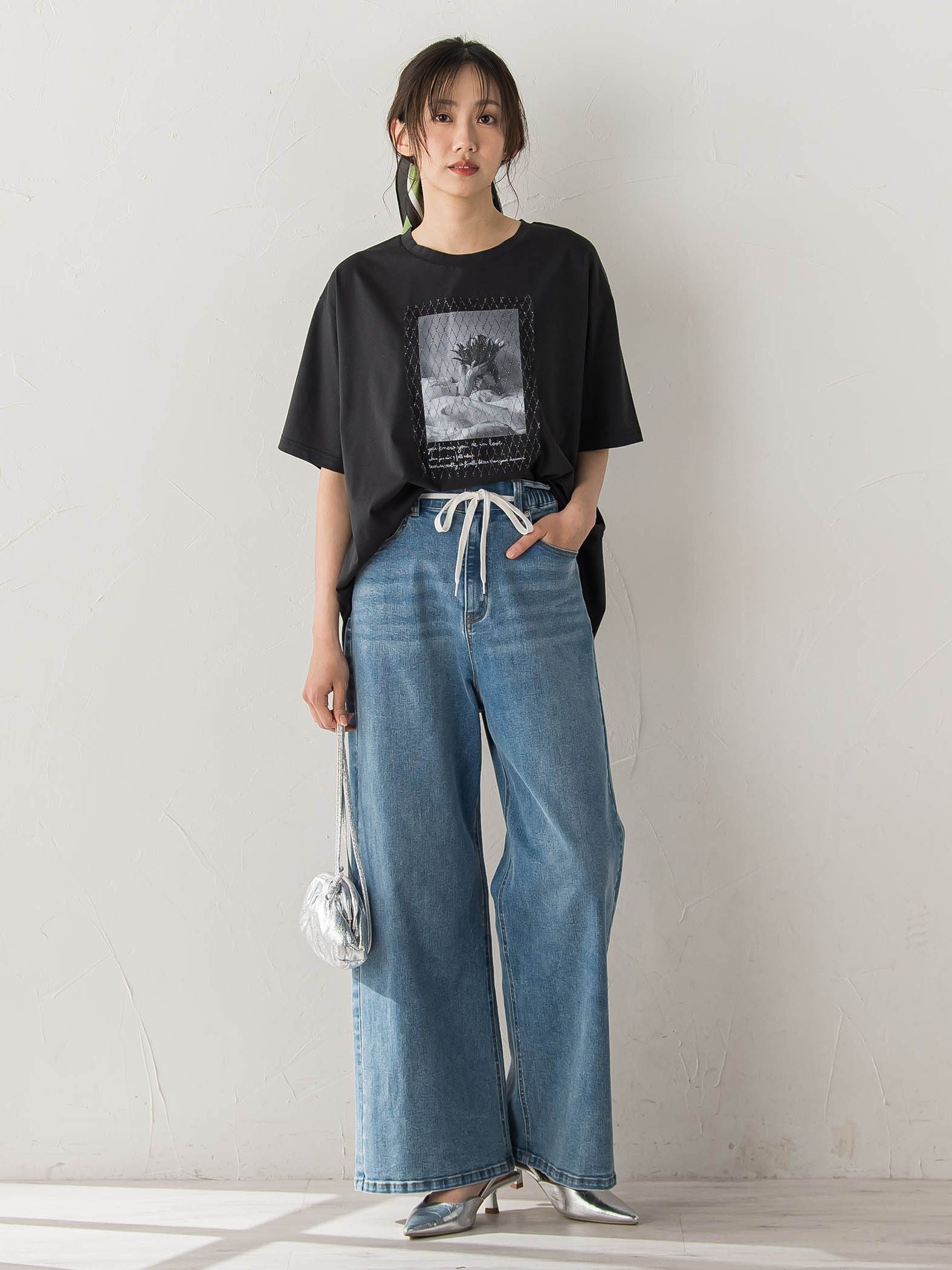 チュール重ねフォトTシャツ