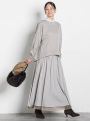 パウダーサテンリバーシブルスカート