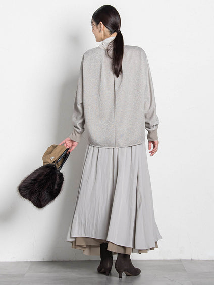 パウダーサテンリバーシブルスカート