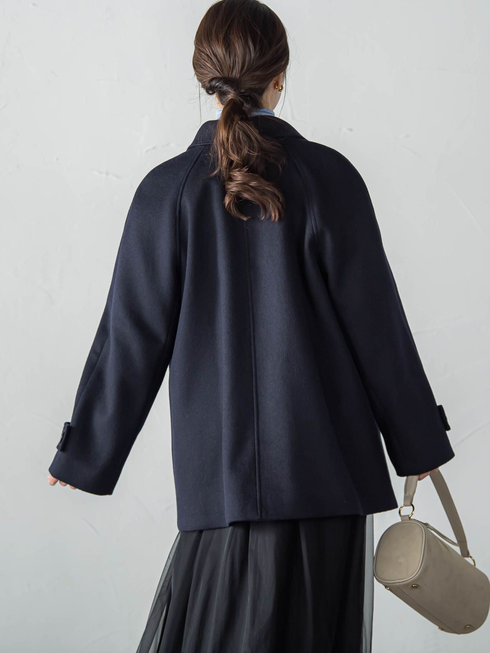 カシミヤ混ライトリバーショートコート