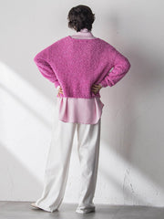 ファンシーヤーンボートネックニットプルオーバー≪手洗い可能≫