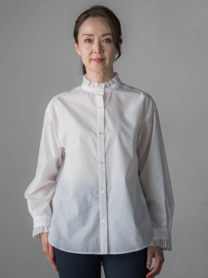 ネックフリルブラウス