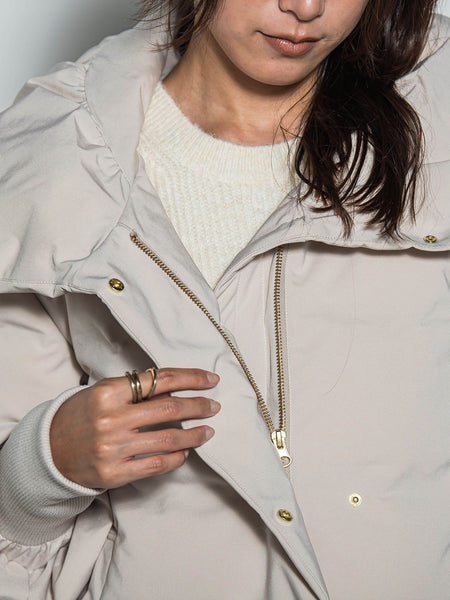 袖口リブシームレスダウンジャケット