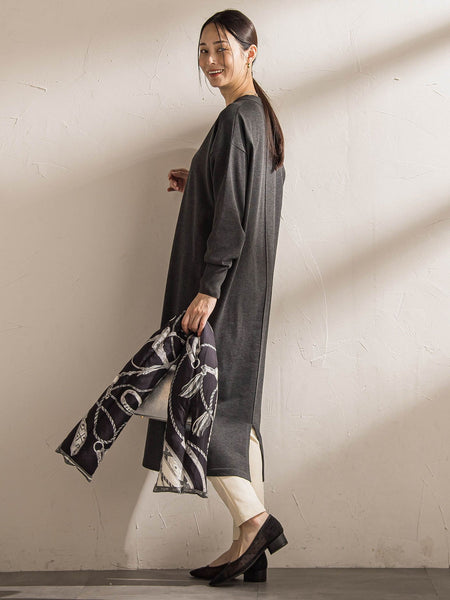 【WEB限定】Vネックニットワンピース≪丈長めあり/手洗い可能≫