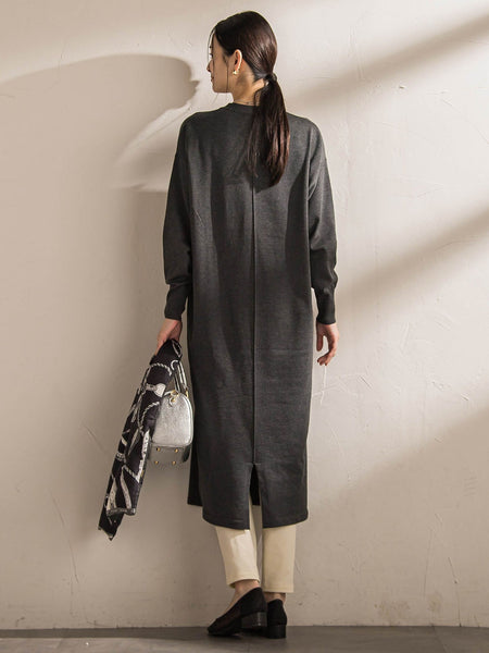 【WEB限定】Vネックニットワンピース≪丈長めあり/手洗い可能≫