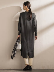 【WEB限定】Vネックニットワンピース≪丈長めあり/手洗い可能≫