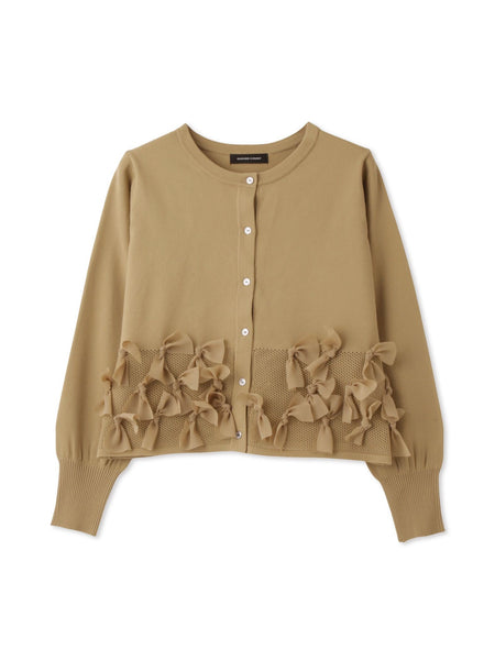 ブルーミングリボンニットカーディガン