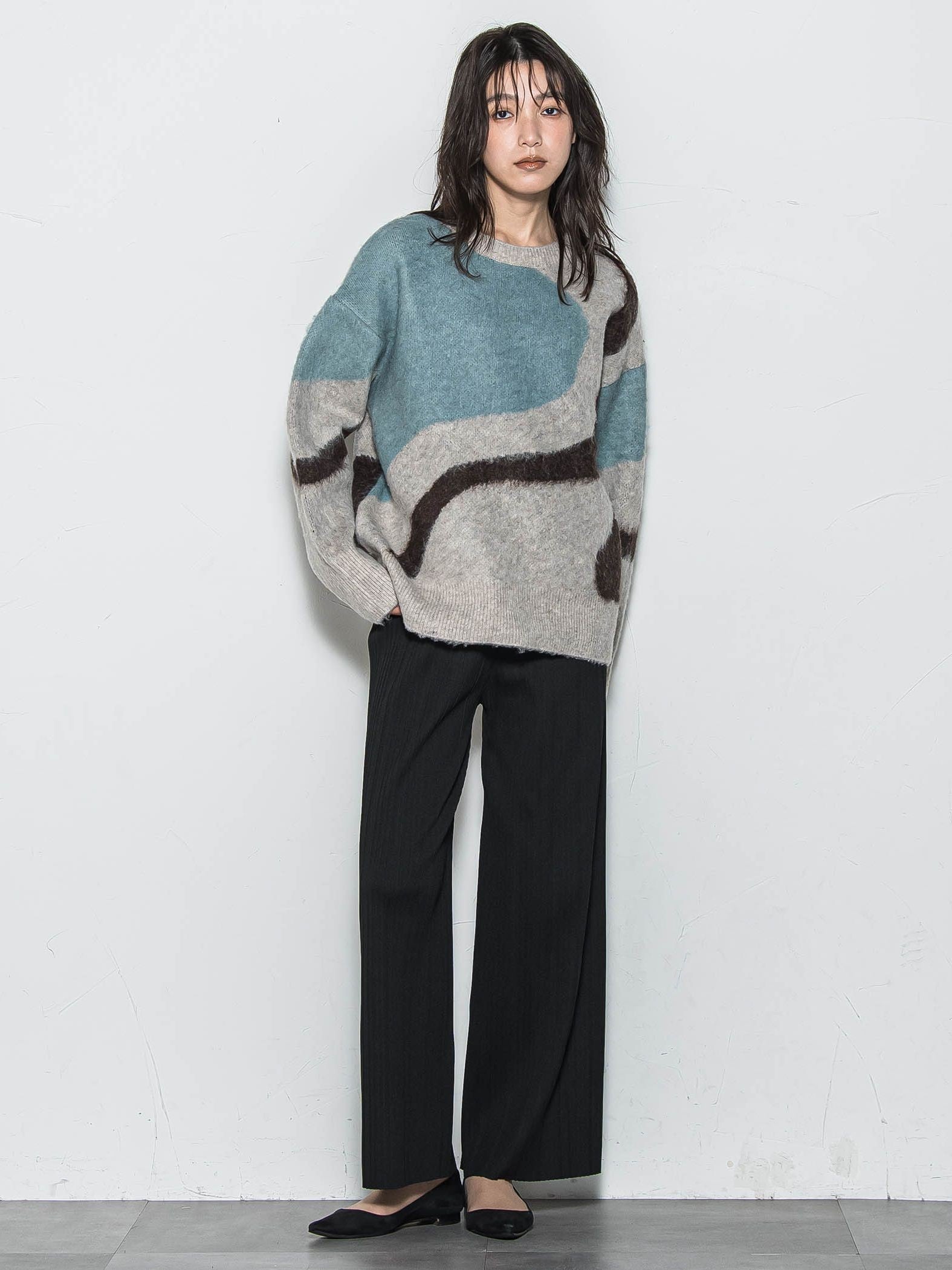 【WEB限定】マーブルニット≪手洗い可能≫