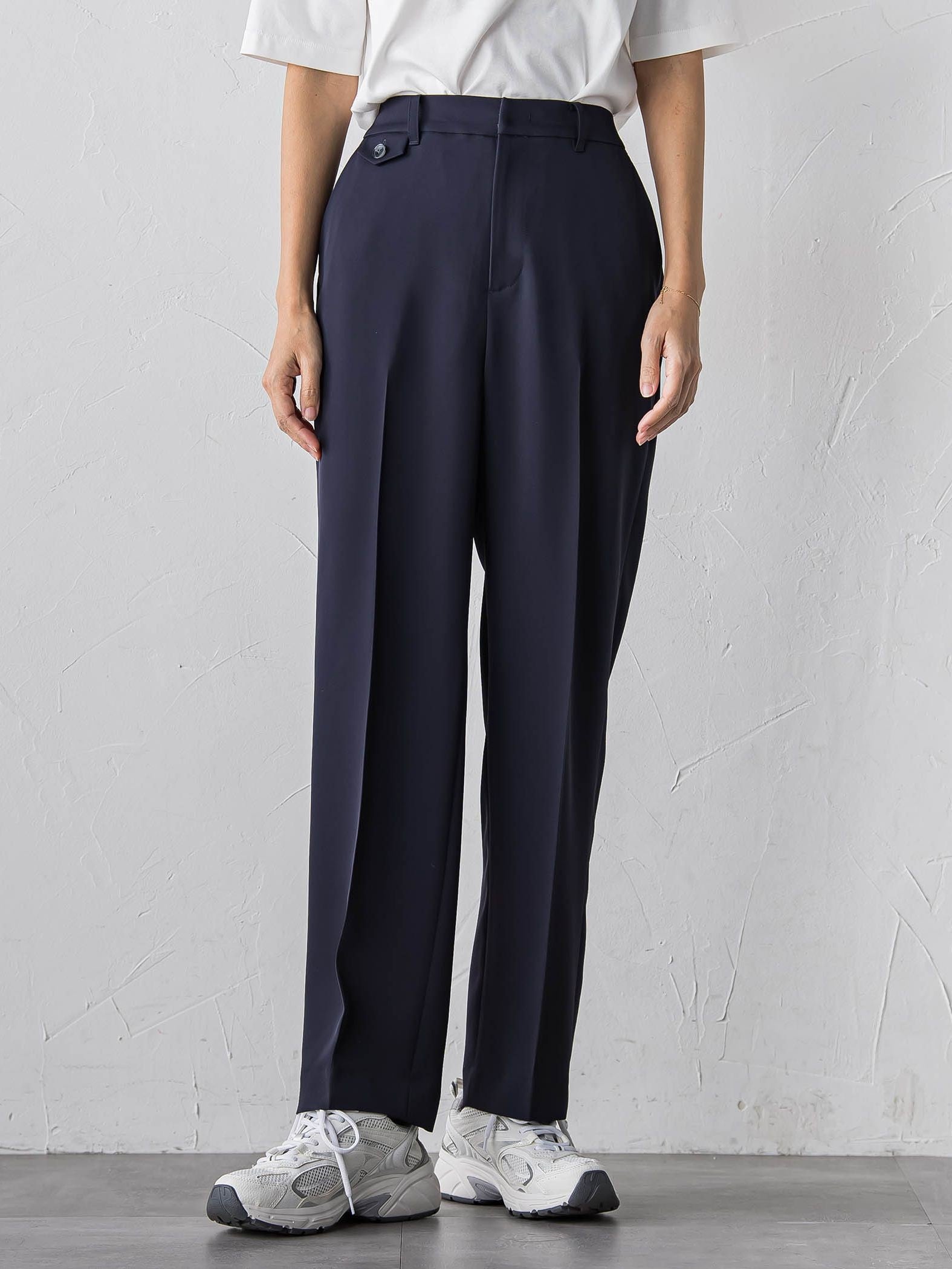 【大きいサイズ】【受注会限定】トリアセチノテーパードパンツ