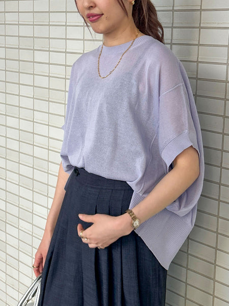 【WEB限定】リネンライクシアーニット≪手洗い可能≫