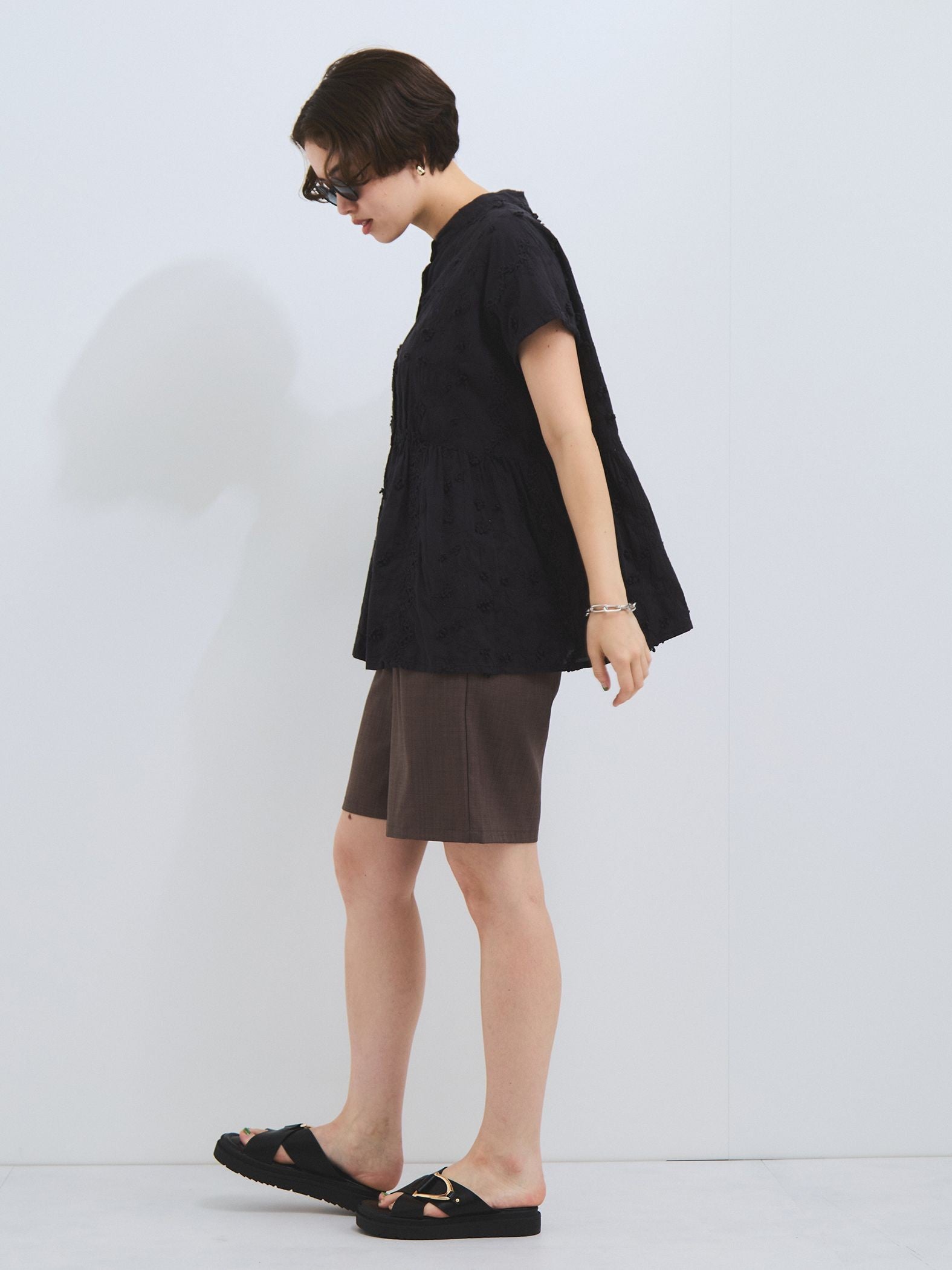 ヘザーエステルハーフパンツ≪手洗い可能≫
