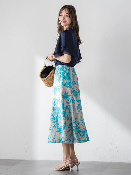 ラッフルスリーブブラウス