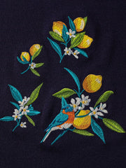 レモン刺繍ニットカーディガン