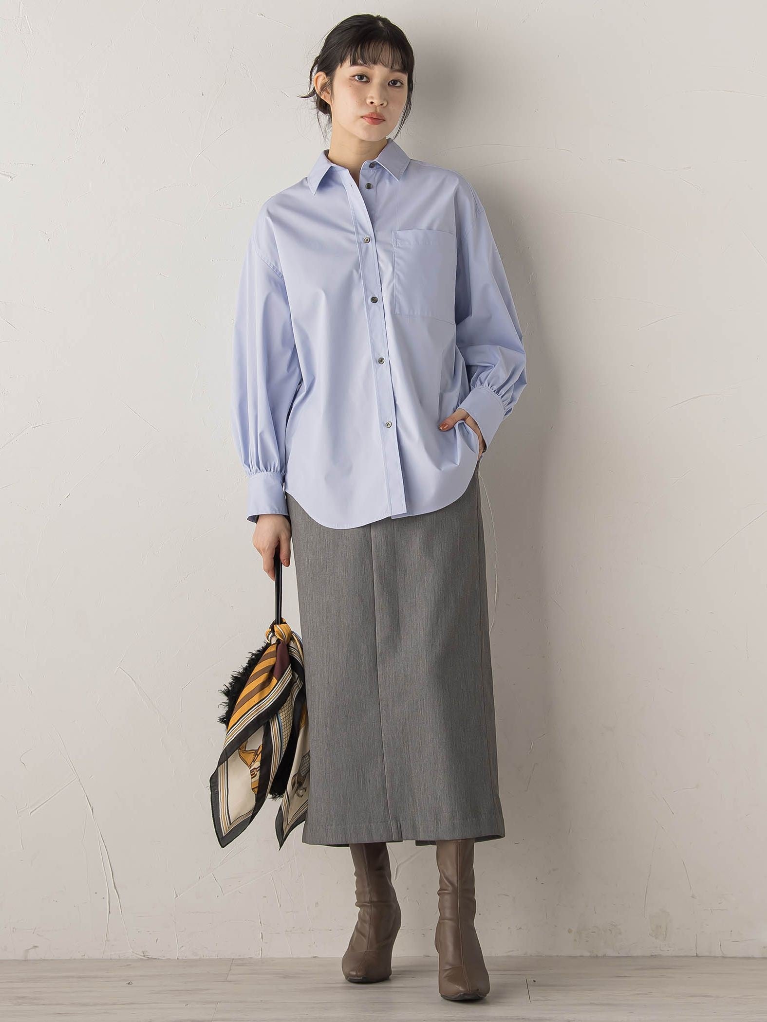 ボリュームスリーブシャツ≪洗濯機で洗える≫