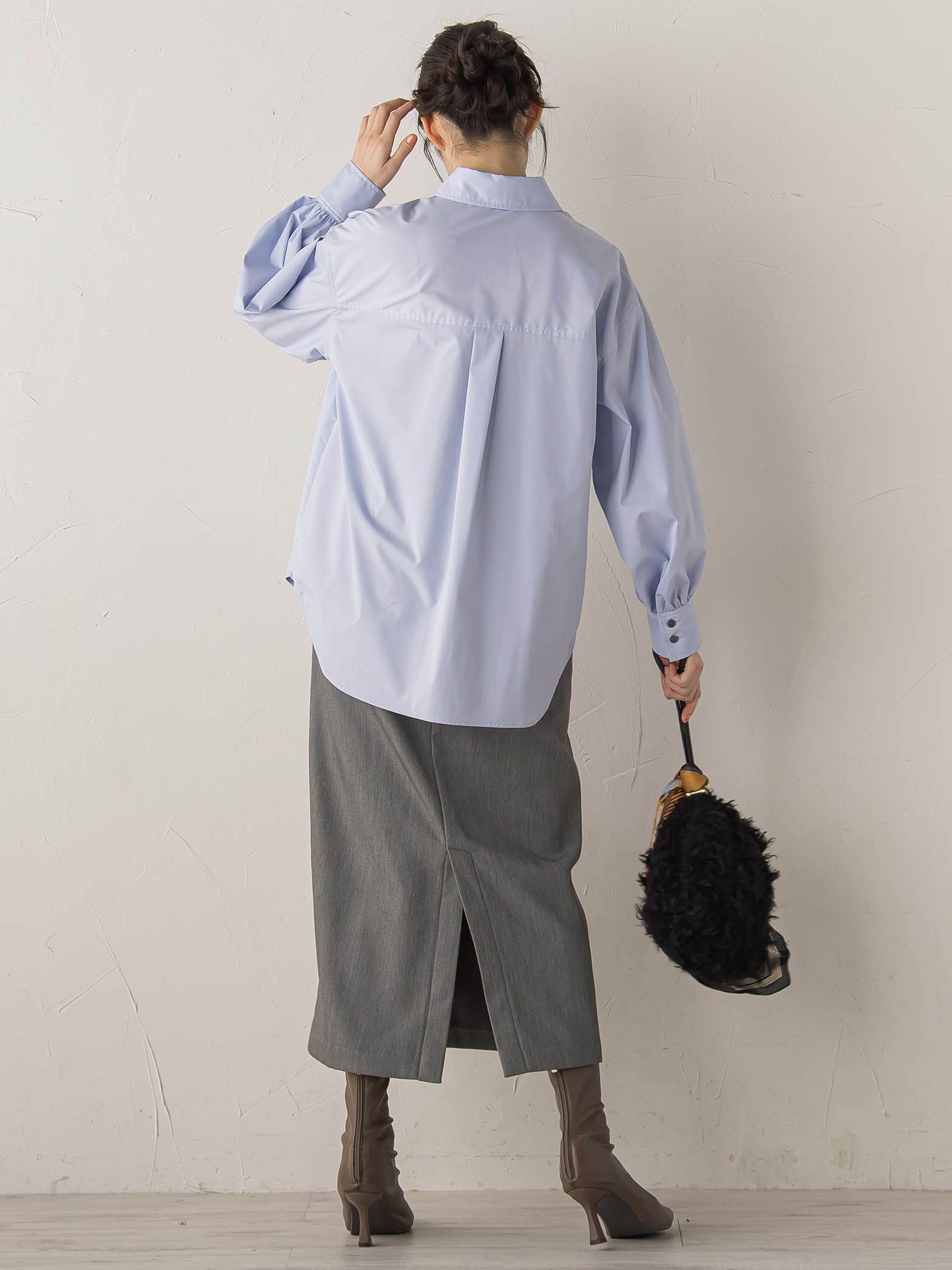 ボリュームスリーブシャツ≪洗濯機で洗える≫