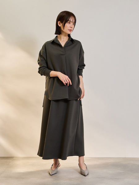 【SET】ダンボールニットスキッパートップ×スカート2ピース