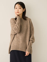 ヤクライクモックネックニットプルオーバー