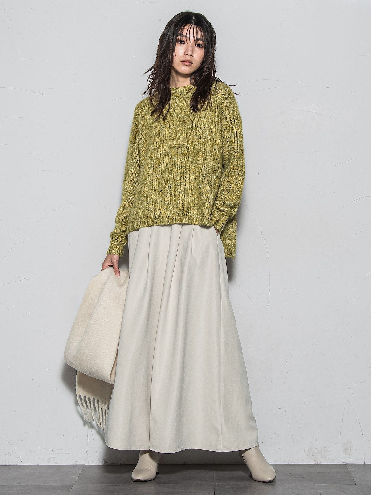 ラメスパンコールクルーネックニット≪手洗い可能≫