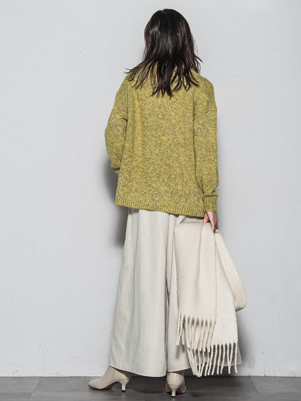 ラメスパンコールクルーネックニット≪手洗い可能≫