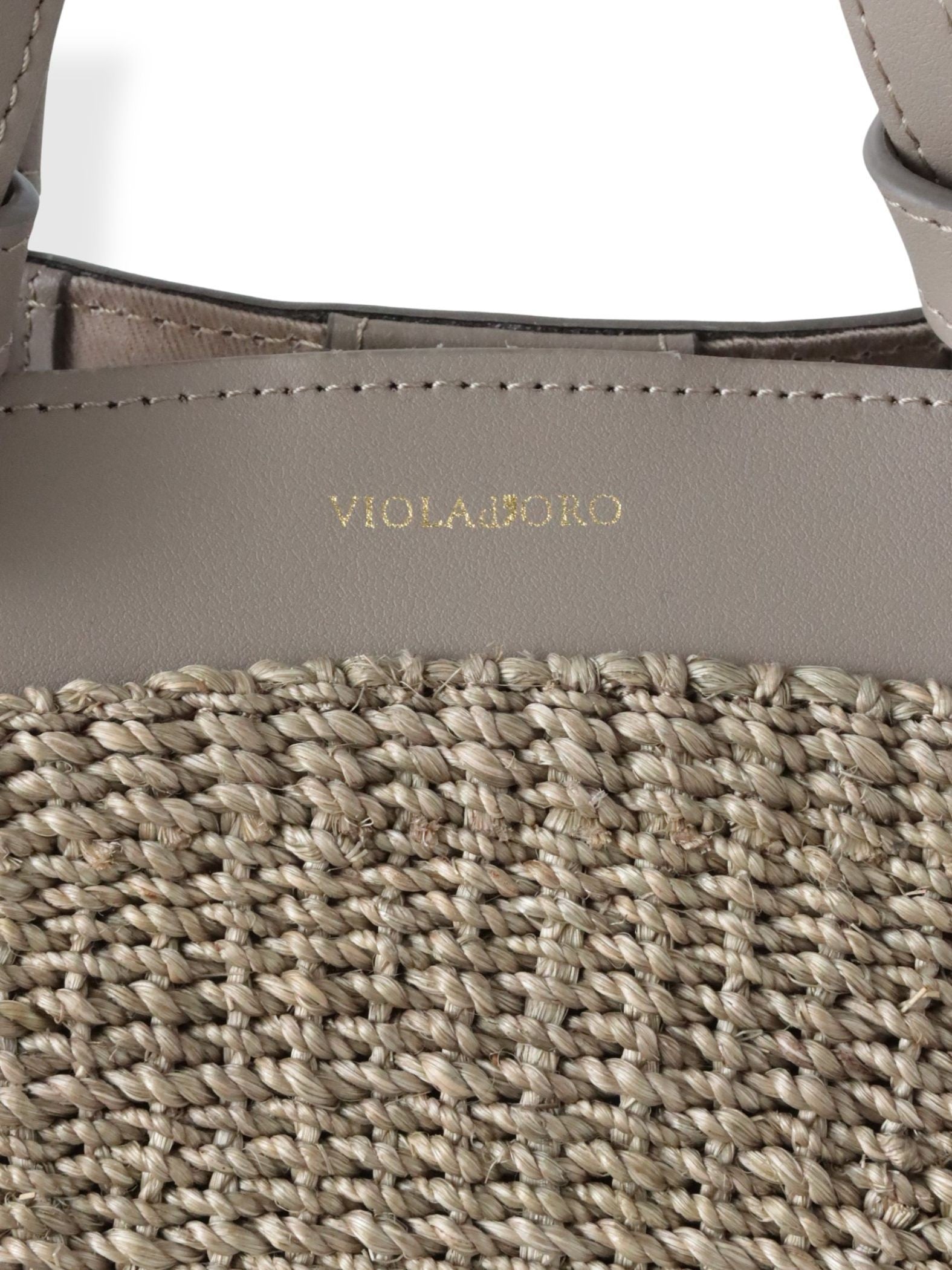 【VIOLAd'ORO】レザーハンドルかごバッグ