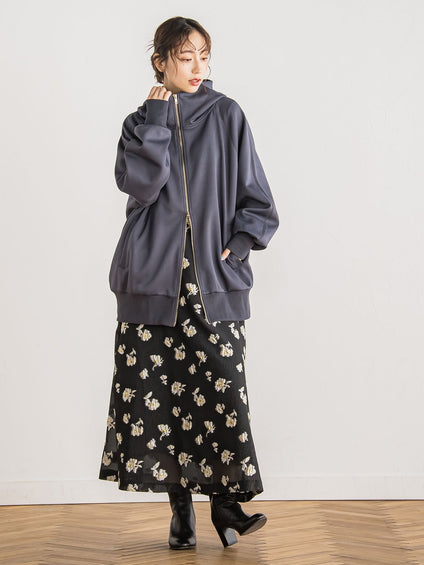 メタルフラワージャガードスカート≪手洗い可能≫