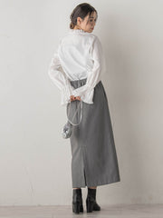 襟フリルブラウス≪洗濯機で洗える≫