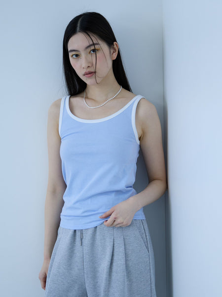バイカラーパイピングタンクトップ